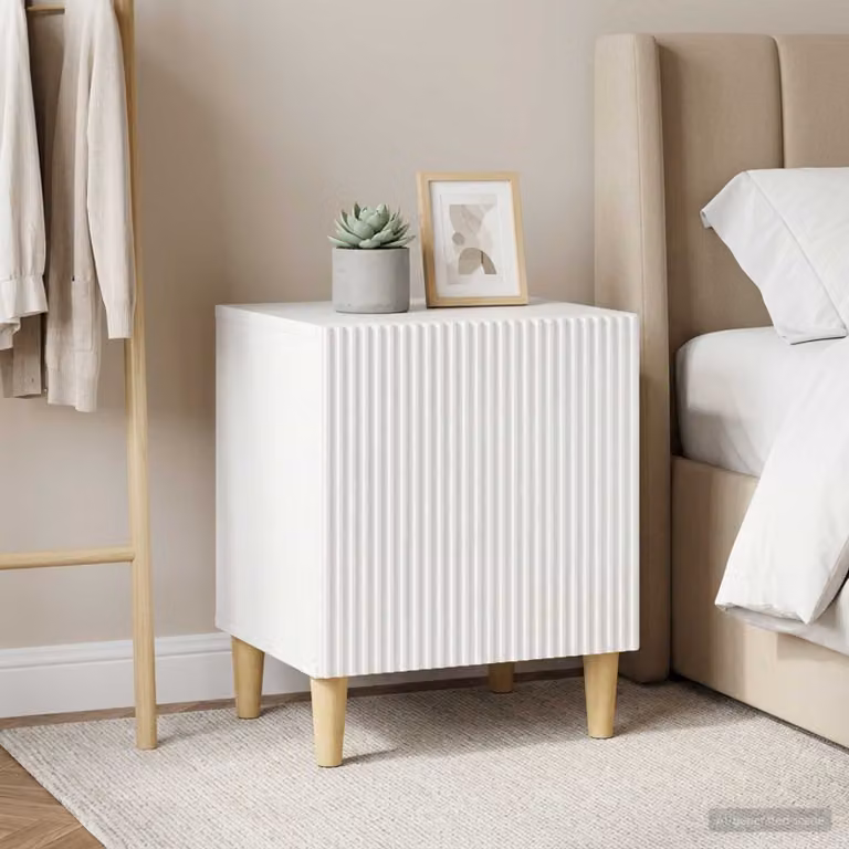 Set di 2 Armadi da Notte vidaXL Bianco Lucido L 43 cm, P 34,5 cm, H 50 cm