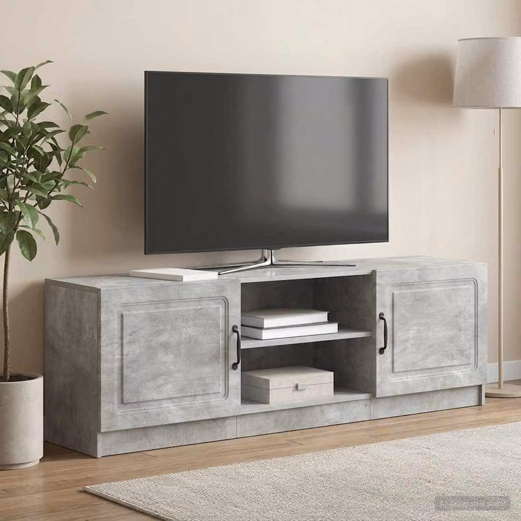 Mobile TV moderno vidaXL in legno ingegnerizzato grigio cemento L: 150 cm, P: 31 cm, H: 47 cm