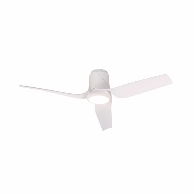 Mantra Iluminación Ventilatore da soffitto LED Ushuaia bianco DC silenzioso Ø 134 cm CCT Ushuaia, dimmerabile, Bianco / Opale, Soggiorno / Sala da pranzo, Plastica, Moderno