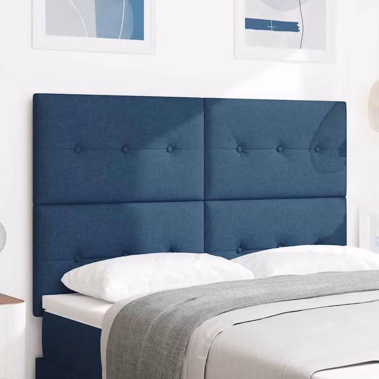 Testiera per letto regolabile in altezza vidaXL in tessuto blu, larghezza: 160 cm