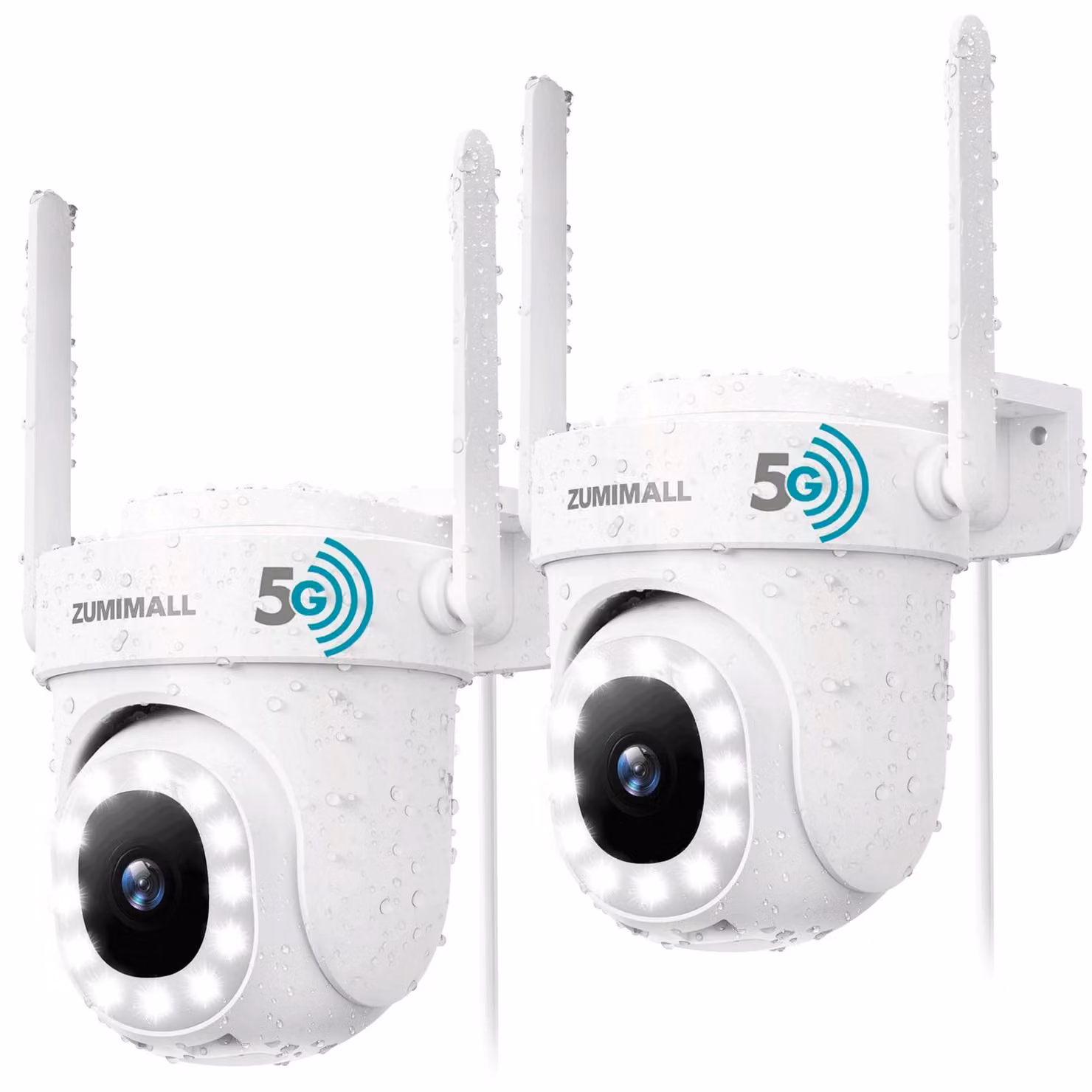 Telecamera di sicurezza esterna - 5MP, Wi-Fi - PTZ (rotazione orizzontale 355°, verticale 90°) - Visione notturna a colori - Grado di protezione IP66 (resistente all'acqua)
