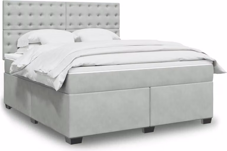 Maison Exclusive - Giroletto a Molle con Materasso Grigio Chiaro 180x200cm Velluto