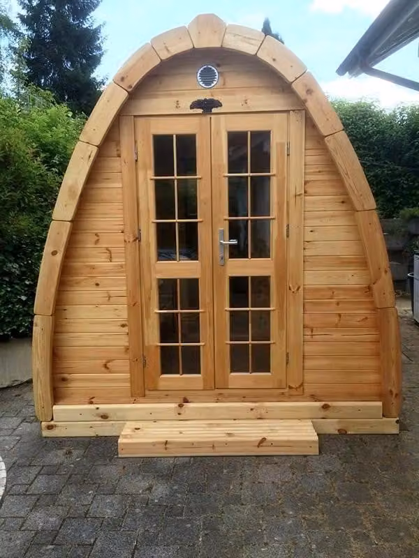 Gartensauna Saunahütte Holzsauna Naturholzsauna Außensauna Sauna Holzhaus