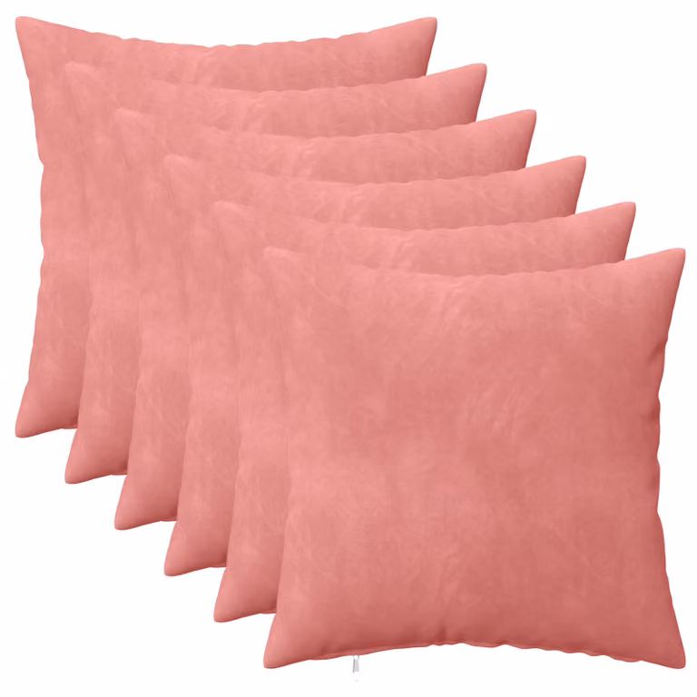 Set di 6 cuscini vidaXL HEERLEN in velluto rosa, L/P/H: 30 x 30 x 30 cm