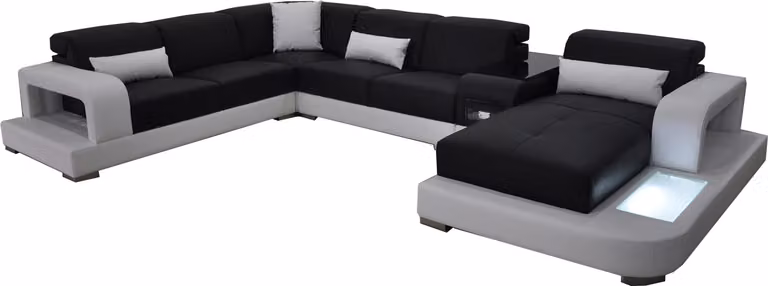 Leder Eck Sofa Eck Wohnlandschaft Garnitur Design Modern Couch Sofas U-Form G8006
