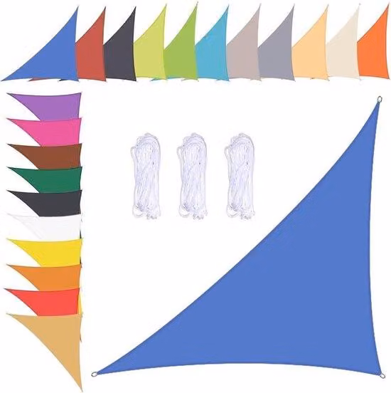 Tenda da sole triangolare - Tenda da terrazza - Resistente all'acqua e ai raggi UV - 3 x 3 x 4,3 m - Blu scuro