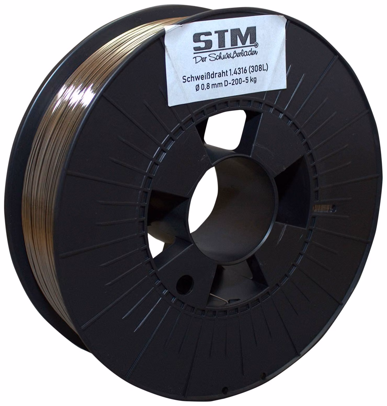 Filo di saldatura V2A 308L, diametro 0,8 mm, bobina da 5 kg, diametro bobina 200 mm