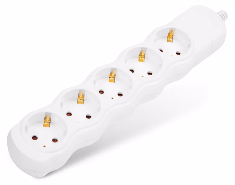 Presa multipla a 5 vie – Montaggio autonomo senza cavi – Sicurezza bambini – 250 V • 16 A – Bianco [20225RE]