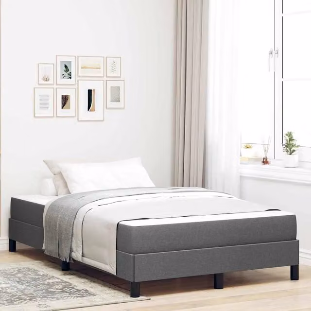 Letto a molle Grigio scuro 120 x 190 cm Tessuto 3398473
