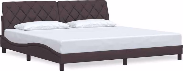 Giroletto senza Materasso Marrone Scuro 200x200 cm in Tessuto