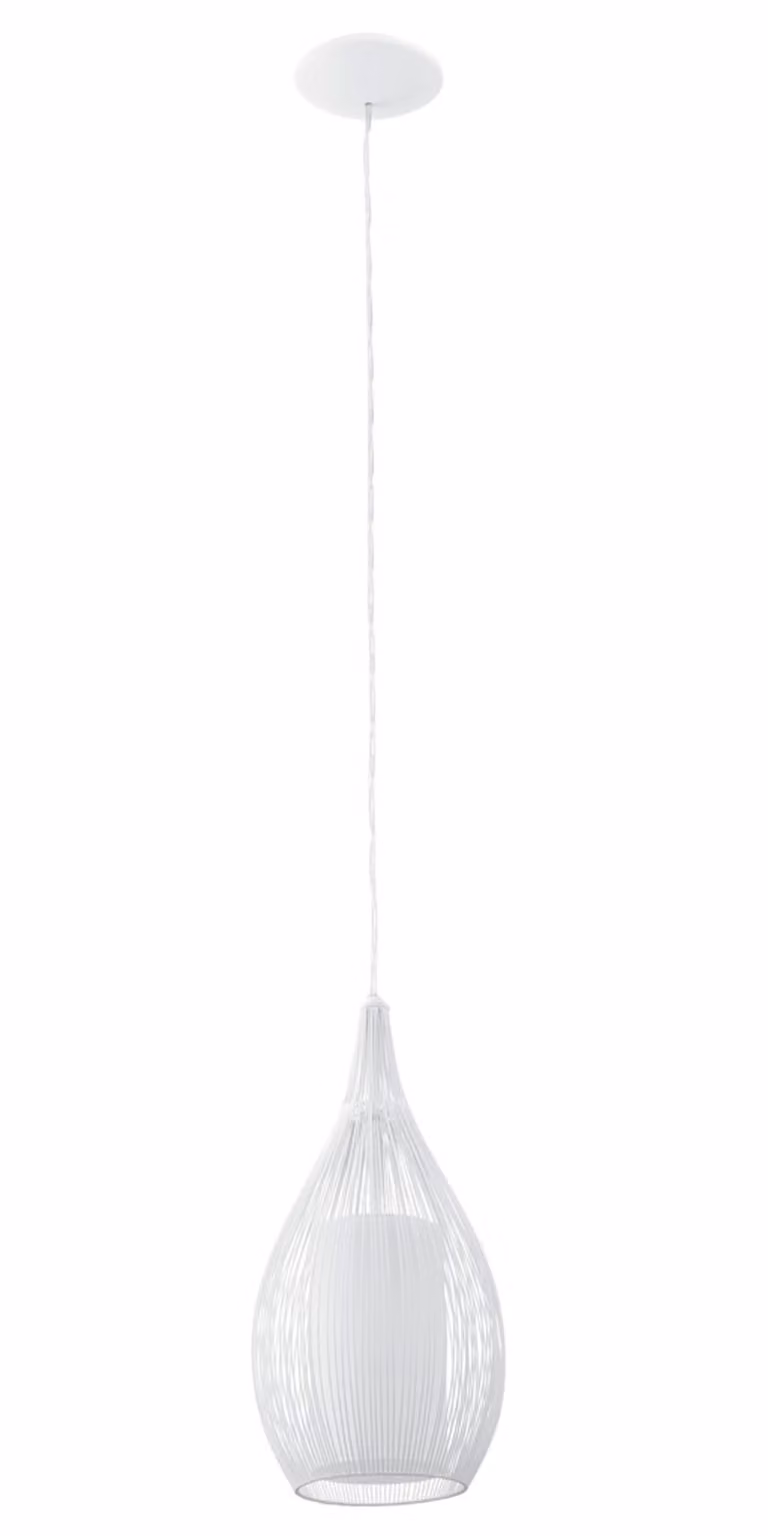 Eglo Lampadario Razoni 1xE27 60W Bianco Satinato d.19 cm H130 cm