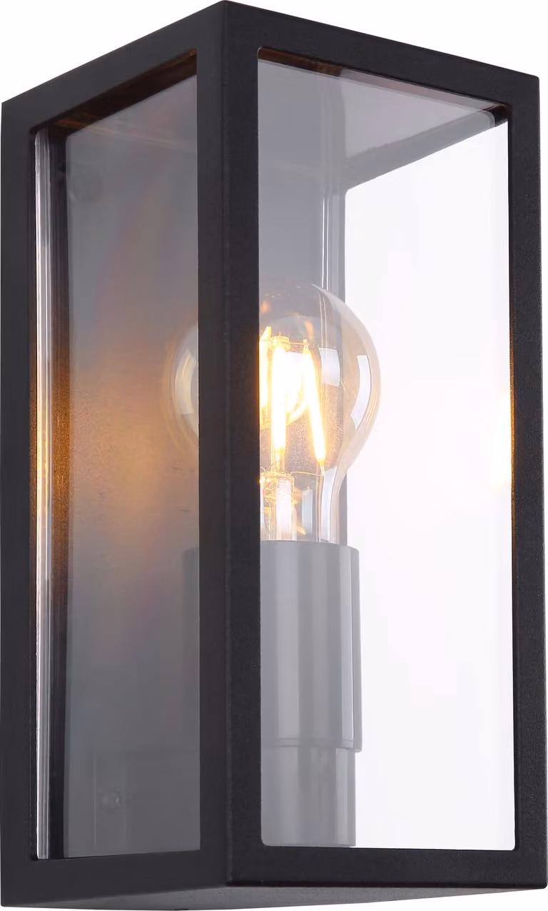 Globo Lighting luce da esterno in alluminio pressofuso nero opaco, 1x E27 LED