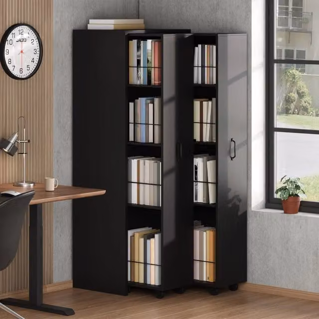 Libreria espandibile con ruote, 4 ripiani in MDF, intercambiabile a sinistra e destra, portata 20 kg per ripiano, per bagno, cucina o soggiorno