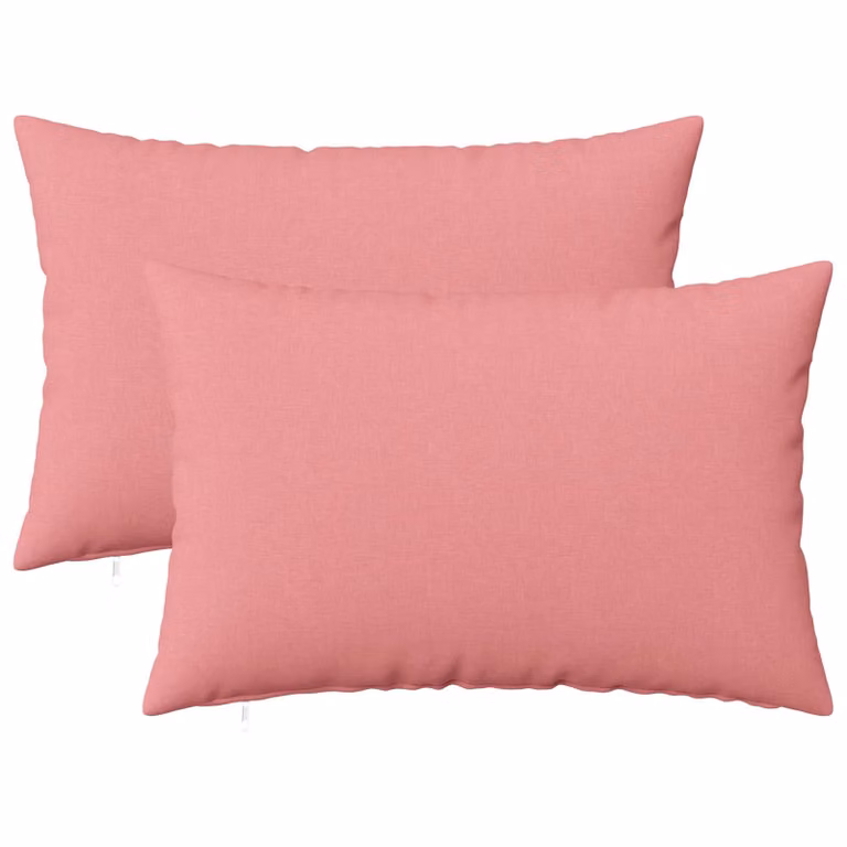 Set di 2 cuscini vidaXL HEERLEN rosa in tessuto con rivestimento lavabile e rimovibile