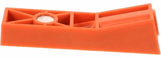 Utensile portatile per la lavorazione del legno con base di fissaggio, in plastica arancione