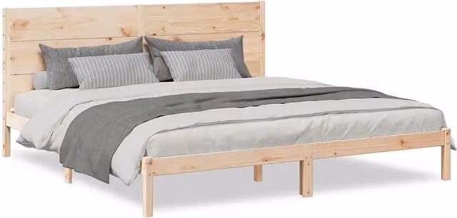 Letto matrimoniale | Letto per adulti | Giroletto Extra Lungo senza Materasso 200x210 cm Legno Massello