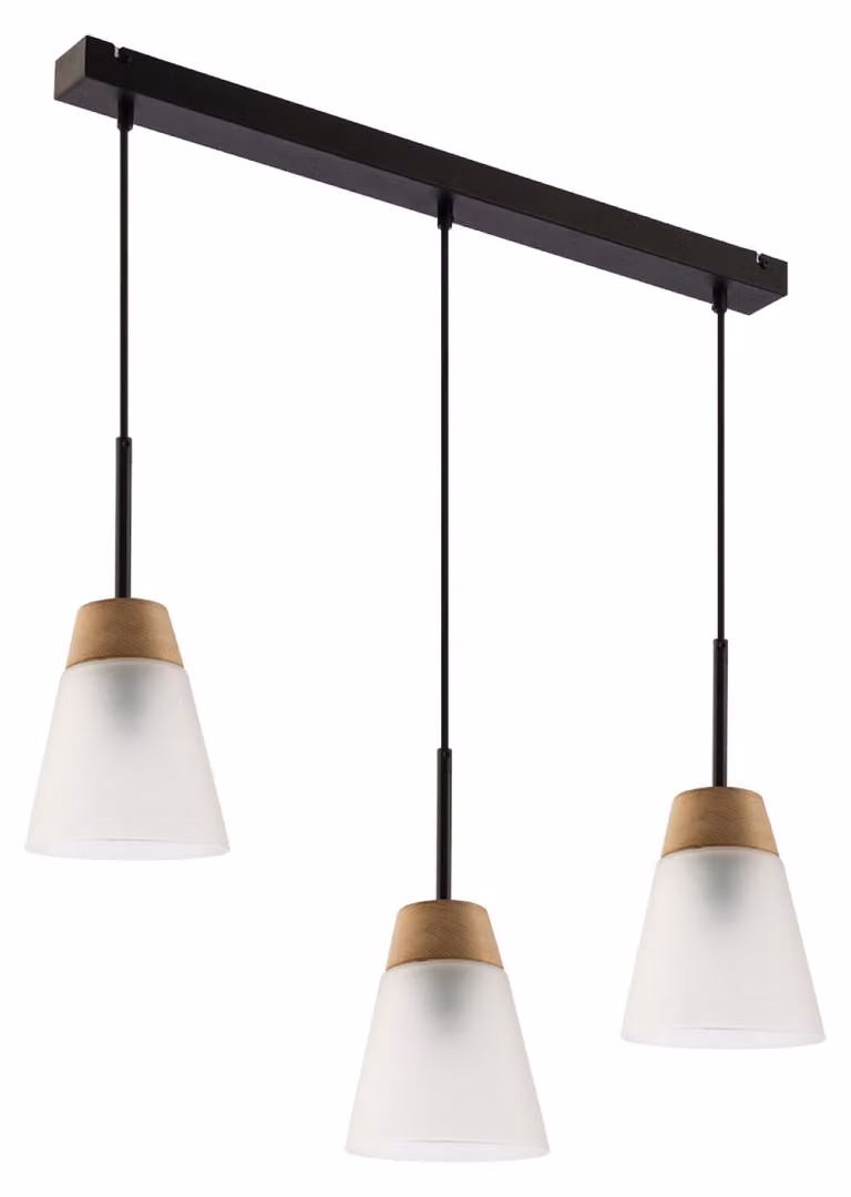 Lampada a sospensione DOMINO nero-marrone 3xE27x40W in metallo, dimensioni: 60x67x15 cm, IP20, Jupiter
