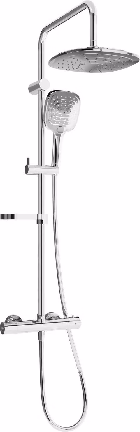 Mexen KX17 set doccia esterno con soffione e rubinetto termostatico, cromo - 771501791-00