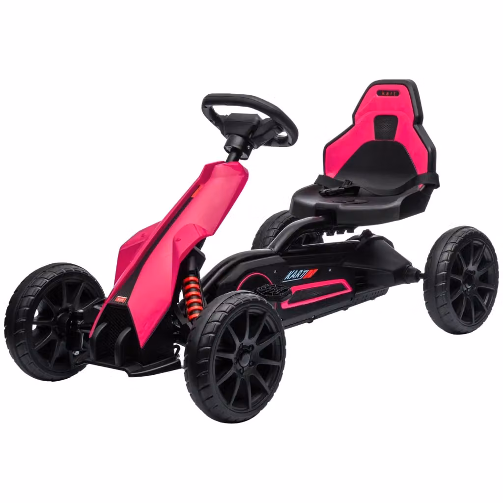 Go Kart a Pedali Zephmum per Bambini con Sedile Regolabile, Rosa e Nero, L 100 cm x P 58 cm x H 58,5 cm – 2