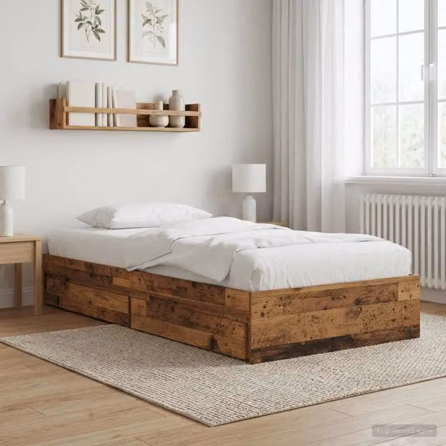Letto con contenitore vidaXL in legno color marrone L: 80 cm, P: 200 cm, H: 83 cm – 1