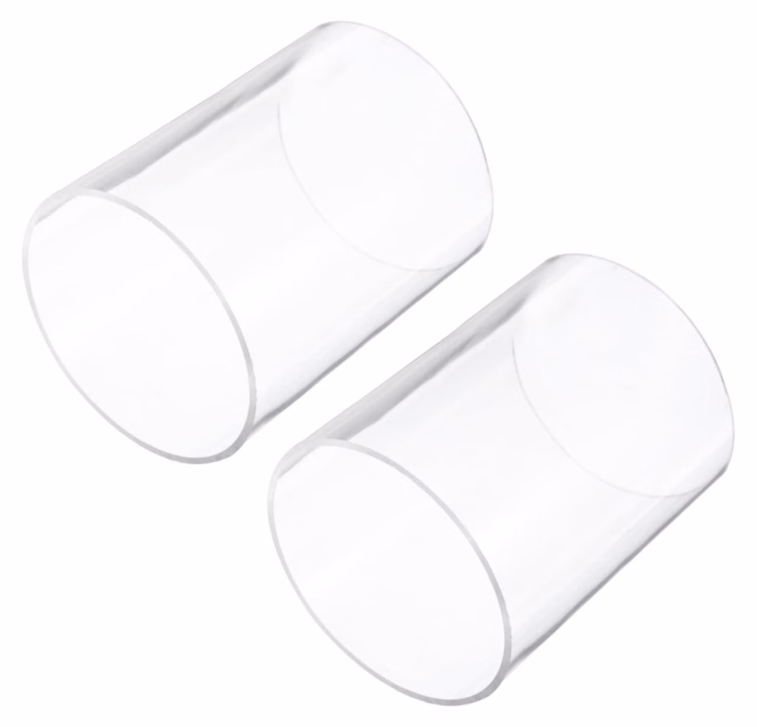 Tubo in plastica da 6 pollici - Tubo in acrilico trasparente - Tubo in policarbonato rotondo - 115 mm x 120 mm - 2 pezzi - Resistente agli agenti atmosferici e durevole