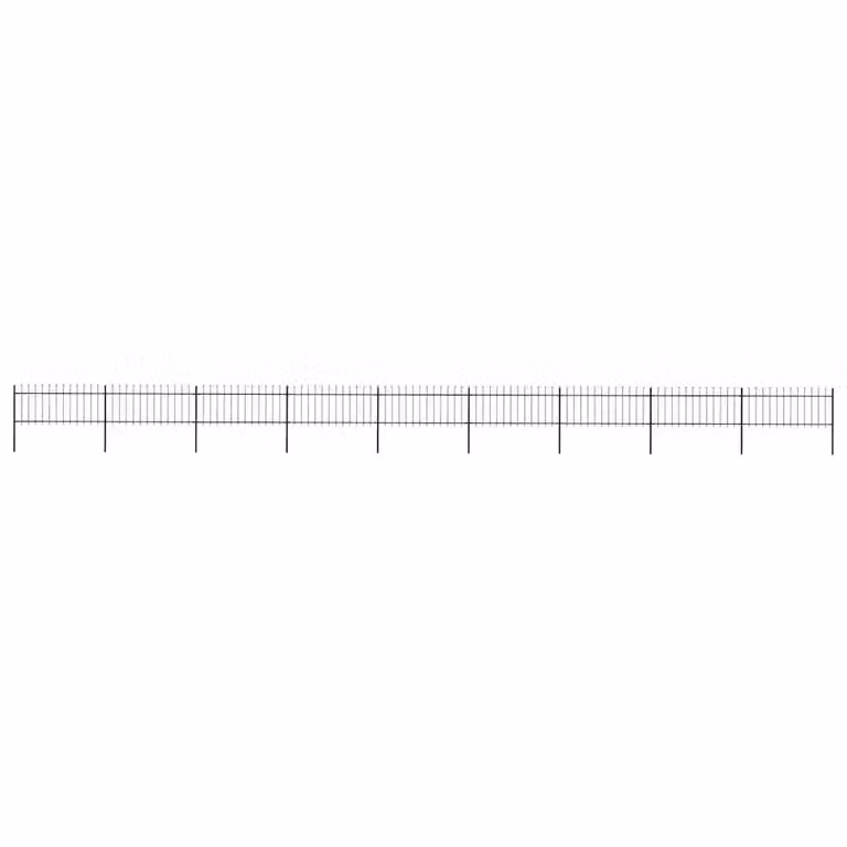 Recinzione da giardino vidaXL con punta a lancia in acciaio nero L: 1506 cm, H: 80 cm
