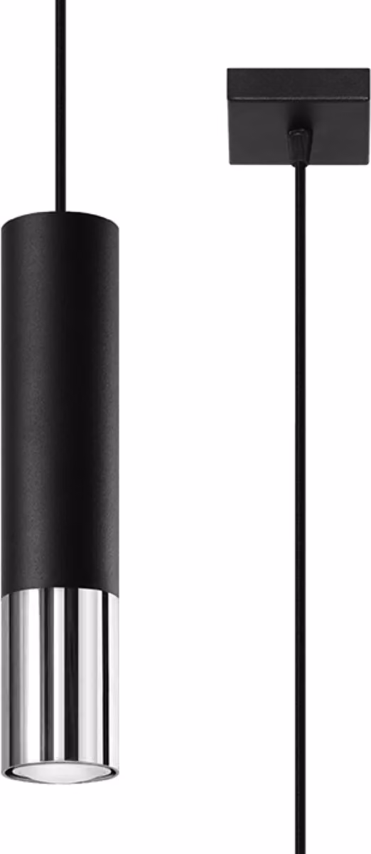 Lampada a sospensione GIRALO nero-argento 1xGU10x40W in metallo, dimensioni: 100x8x8 cm, IP20, Pure Lume