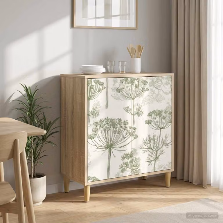 Credenza moderna vidaXL GOTHA in legno ingegnerizzato color beige e marrone L: 69 cm, P: 33 cm, H: 75 cm