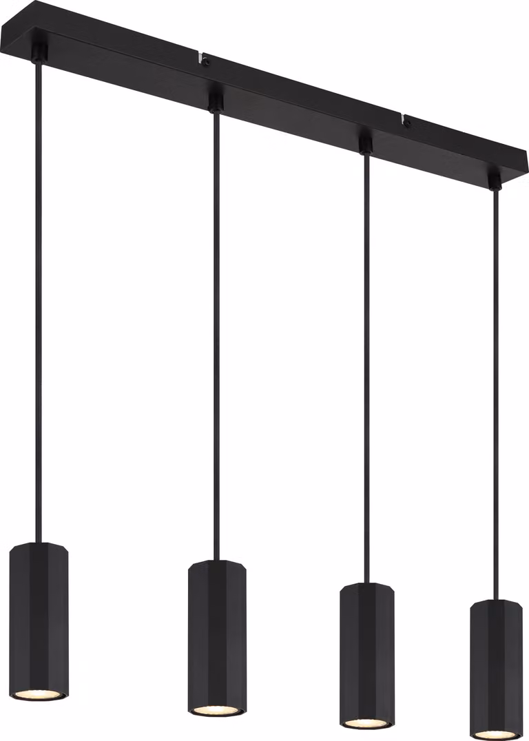 Globo Lighting lampada a sospensione in metallo nero opaco, 4x GU10