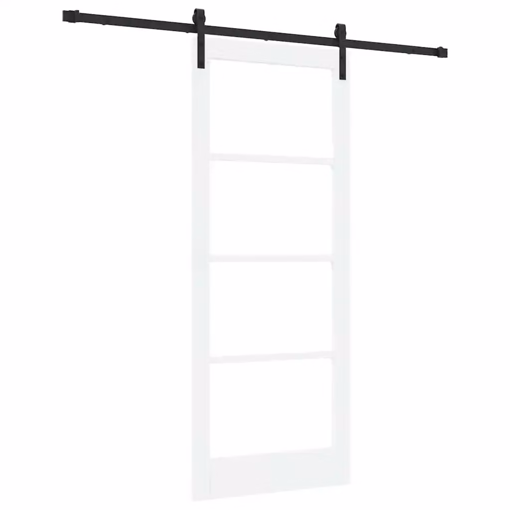 Porta scorrevole moderna vidaXL ORKDAL in legno e vetro, Bianco e Nero, L: 83 cm, H: 202 cm – 2