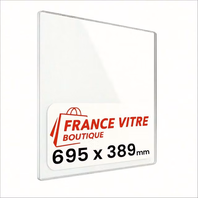 695 x 389 x 4 mm - Vetro per stufa a legna - vetro camino di ricambio - vetro per caminetto resistente al fuoco - France Vitre