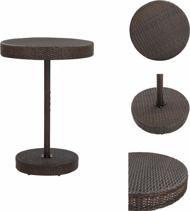 vidaXL Tavolo da giardino marrone 75,5x106 cm in poly rattan - Tavoli da giardino