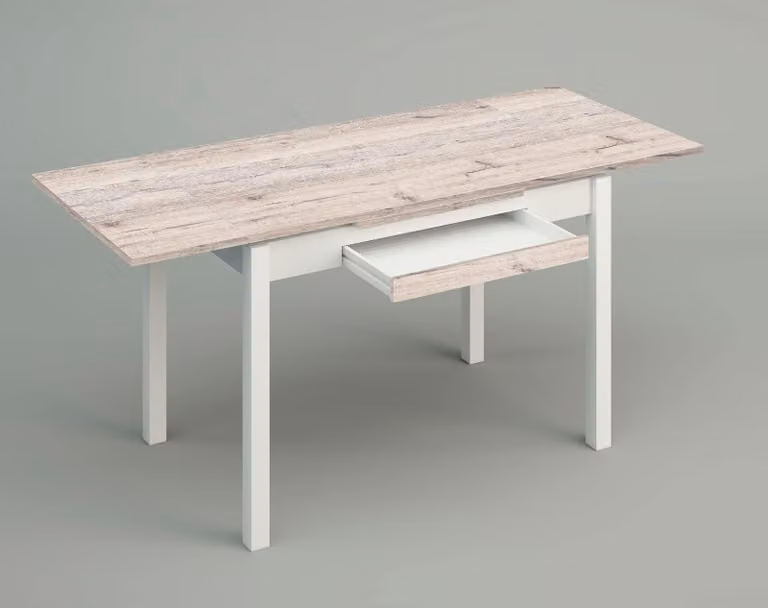 Tavolo da cucina estendibile, laminato, metallo, 100x60 cm