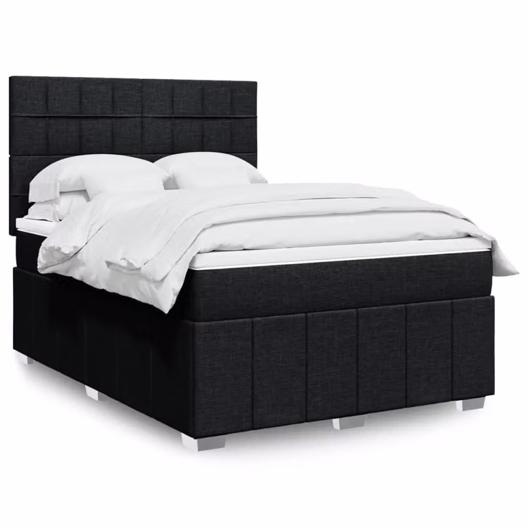 Maison Exclusive - Giroletto a Molle con Materasso Nero 160x200 cm in Tessuto