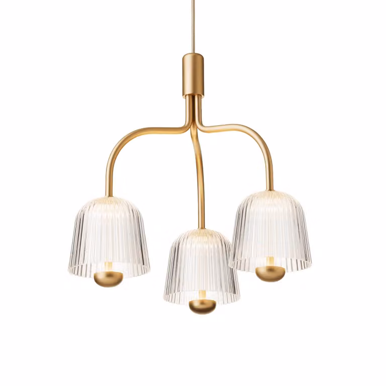 Nuura Aps Lampada a sospensione Asteea, dimmerabile, Ottone / Oro, Soggiorno / Sala da pranzo, Metallo, Scandinavo, Lampada a sospensione