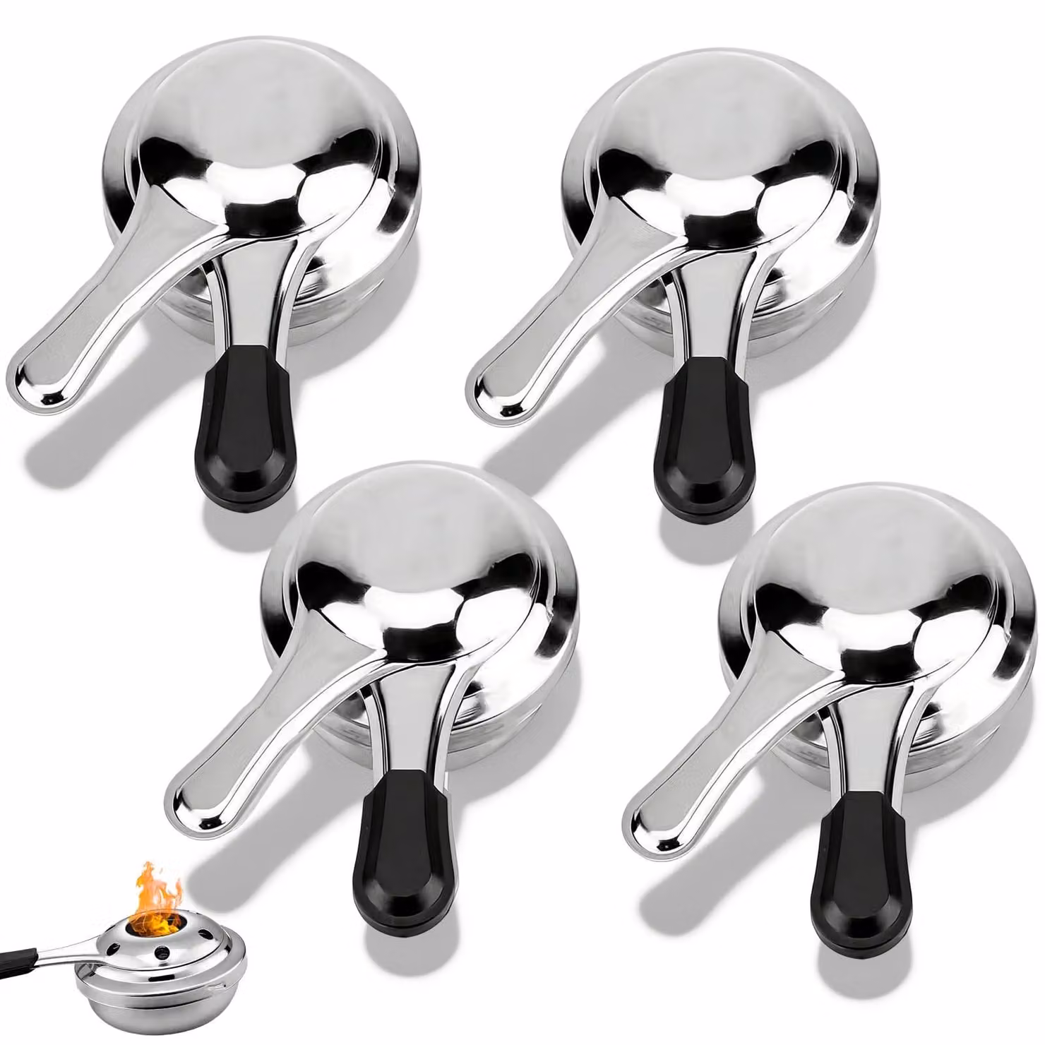 Set di 4 contenitori in acciaio inossidabile per pasta, con coperchio