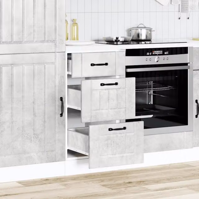 Mobile Base da Cucina Lucca Design Mania Grigio Cemento in Legno Multistrato e MDF L: 81.5 cm, P: 46 cm, H: 40 cm