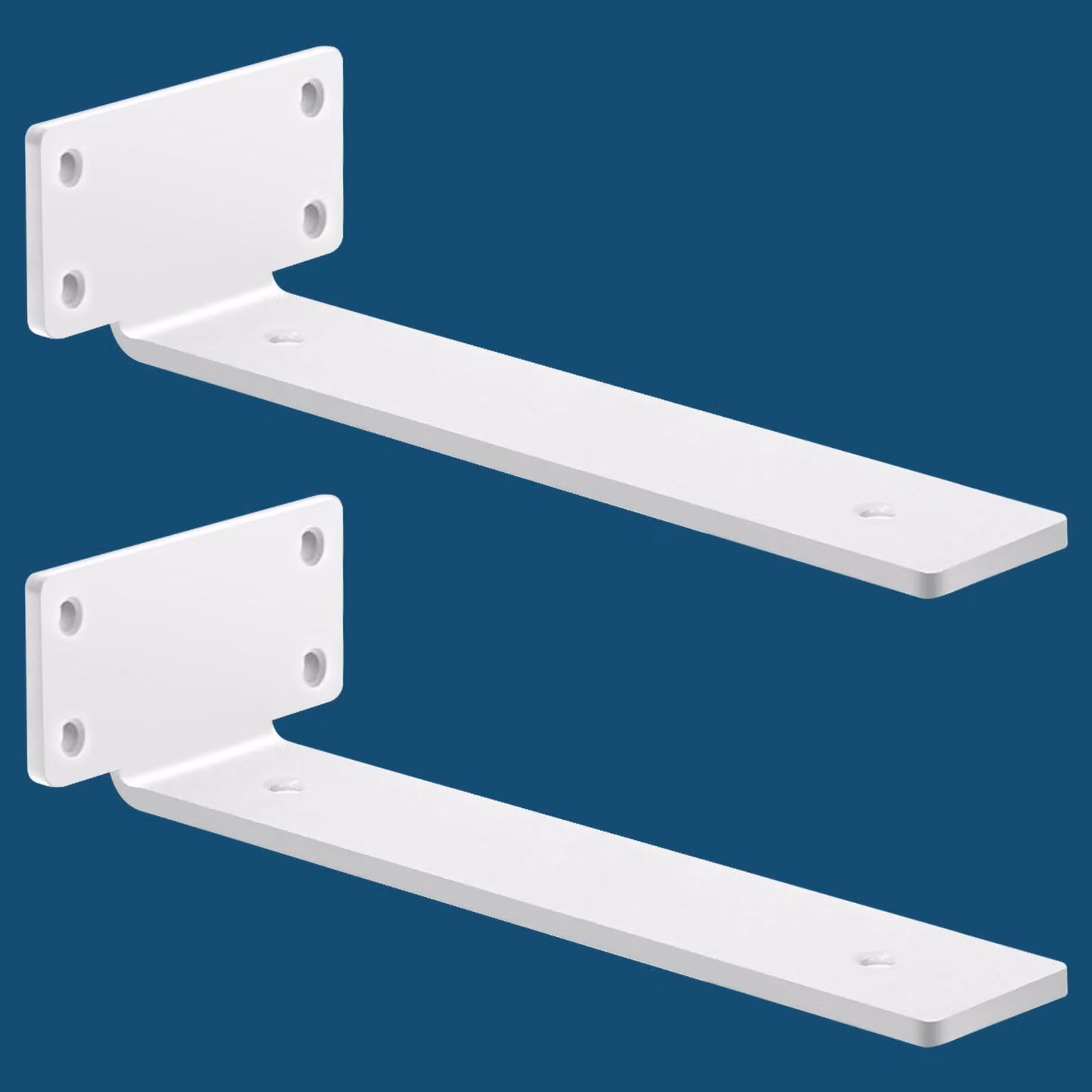 2 supporti per mensole, staffe in acciaio inossidabile bianco, lunghezza 30 cm
