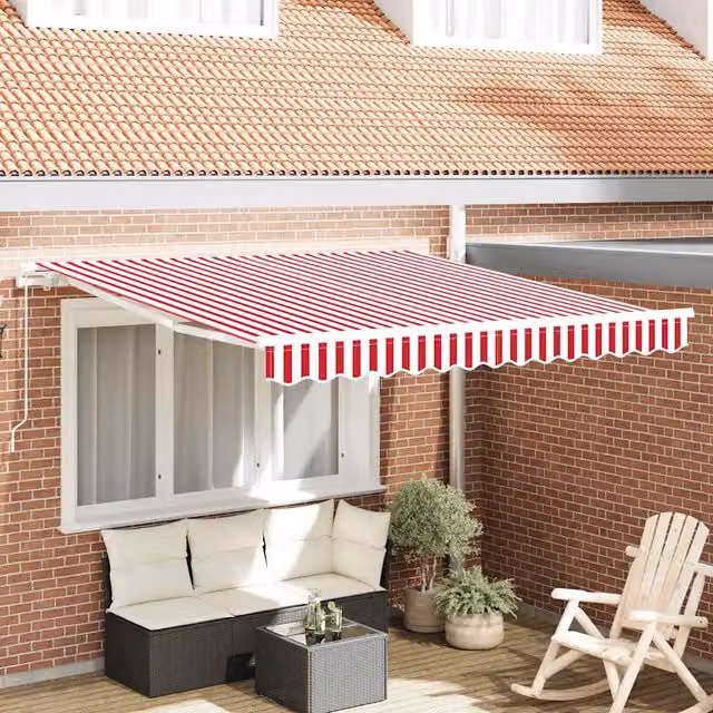 Tenda retrattile Rosso e Bianco 300 x 250 cm 3329979