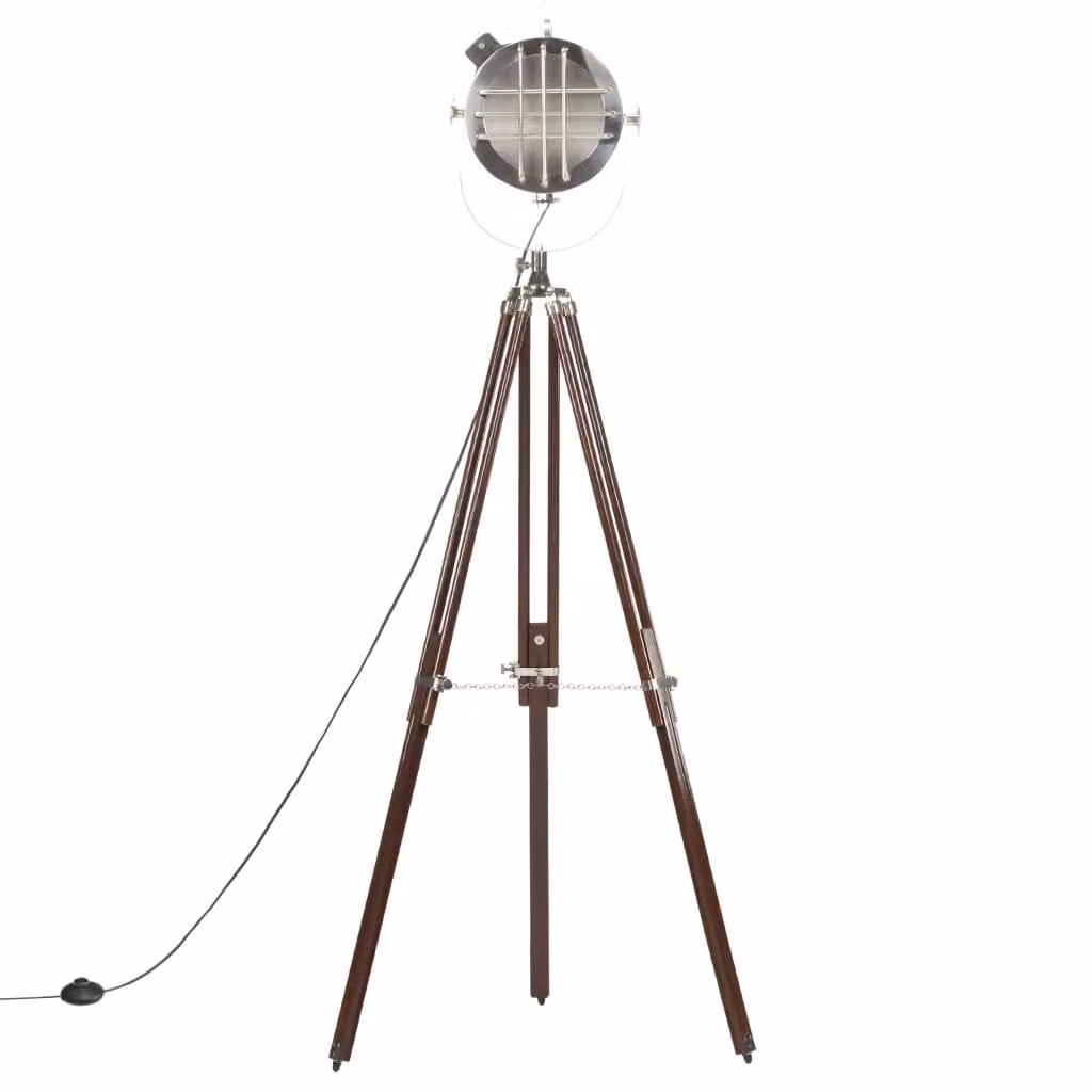 vidaXL Lampada a treppiede in legno massiccio di mango 180 cm