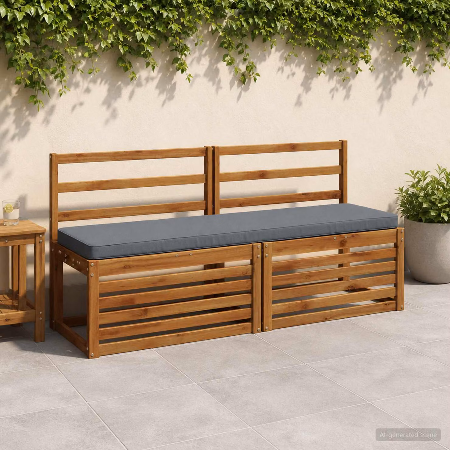 Cuscino per panchina vidaXL VUGHT in poliestere blu con rivestimento rimovibile e resistente ai raggi UV