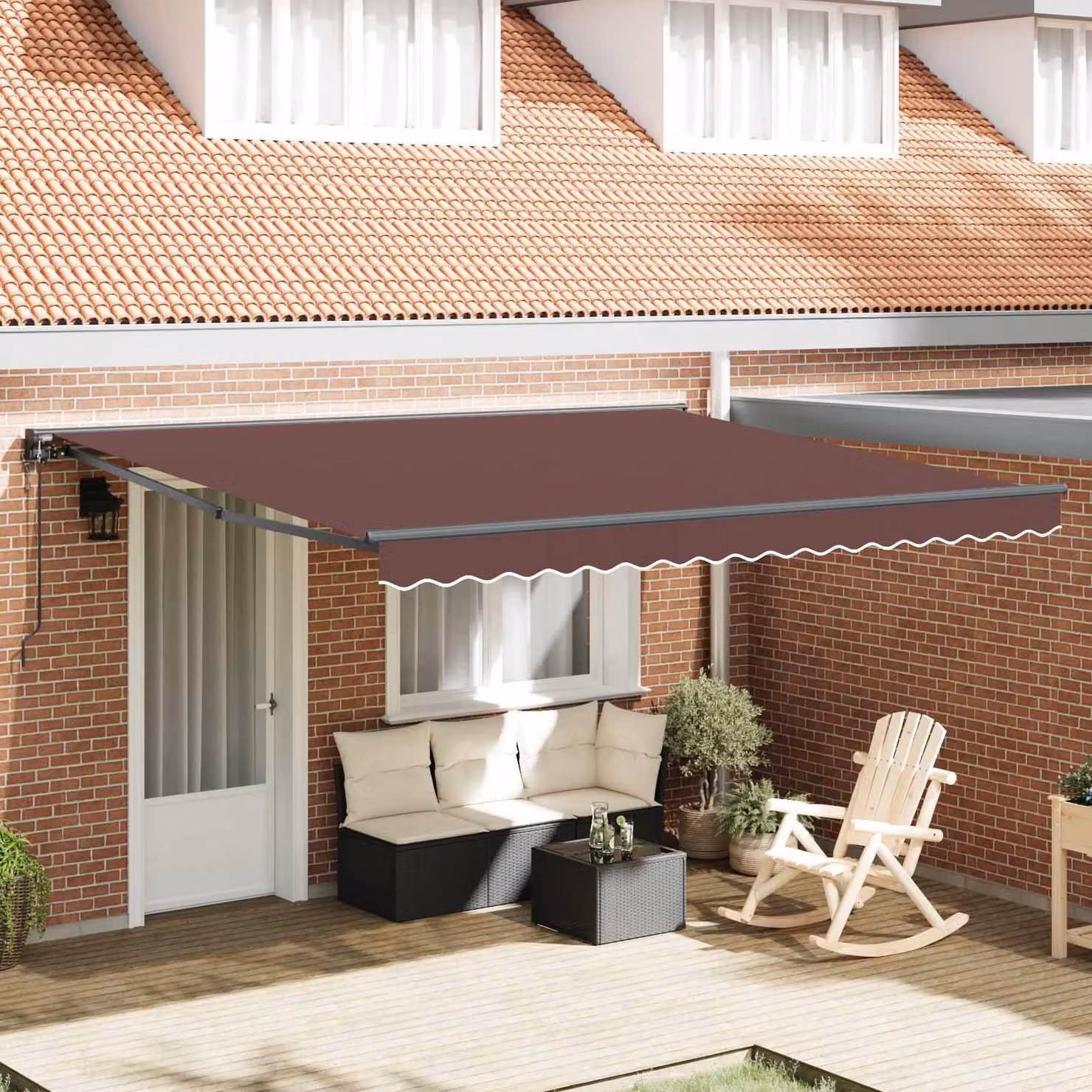 Maison Exclusive - Telaio per tenda da sole marrone 400 x 300 cm in poliestere con rivestimento in PU