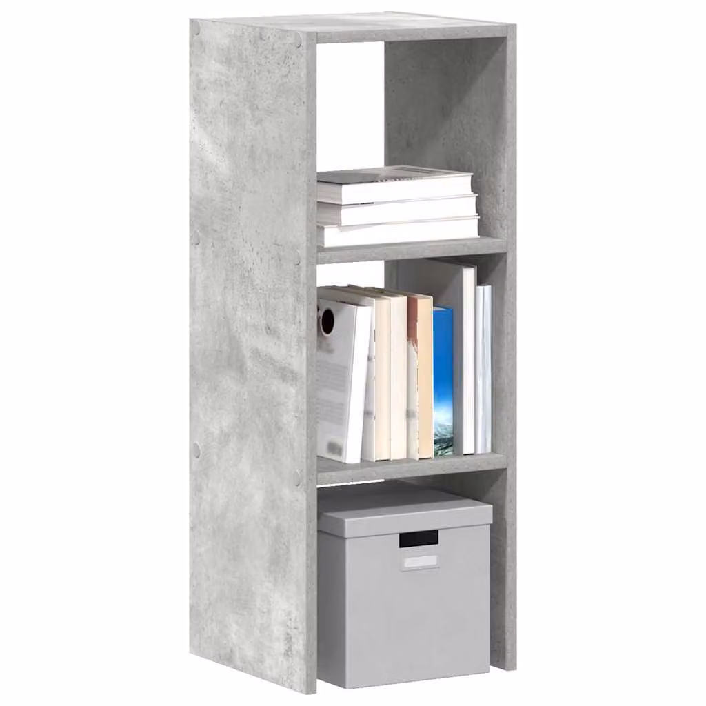 Libreria impilabile vidaXL in legno e MDF grigio cemento, design moderno con schienale aperto, L/P/H: 30 x 30 x 80 cm