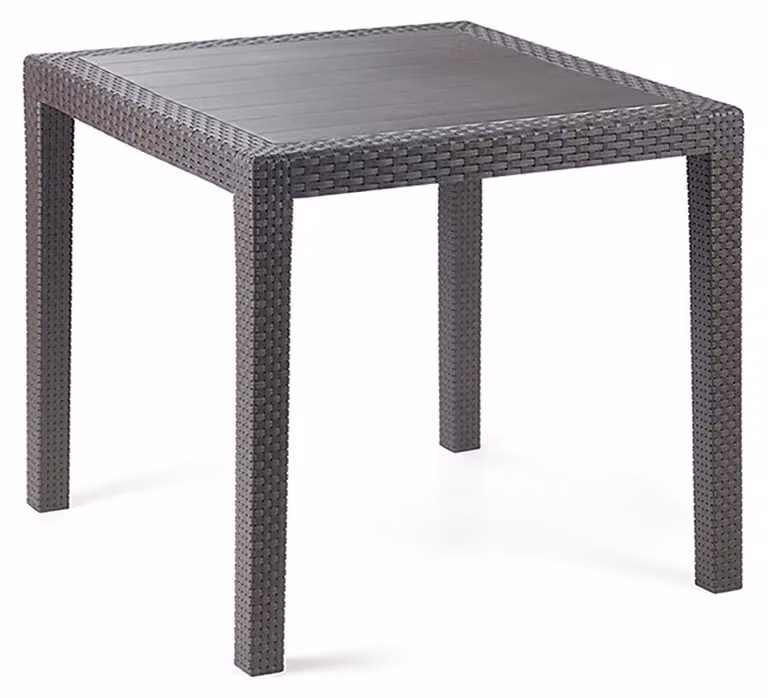 Tavolo da giardino Tavolo da bistrot in plastica quadrato 79x79x72cm look rattan