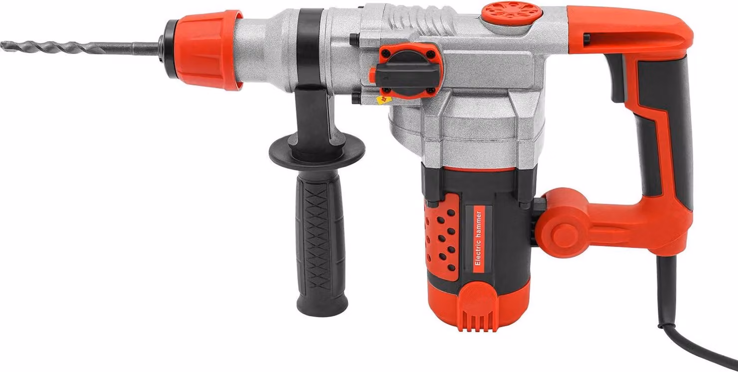 Martello perforatore/demolitore elettrico - 2200 W - 0-930 giri/min - 3300 colpi/min - Scalpello per calcestruzzo - Foratura e scanalatura - Spina UE