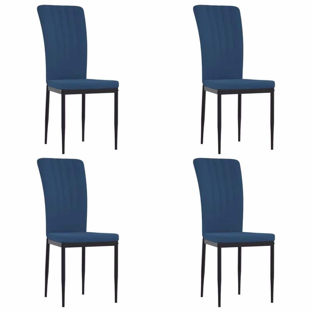 Set di 4 sedie da pranzo vidaXL in velluto blu con design moderno – 2