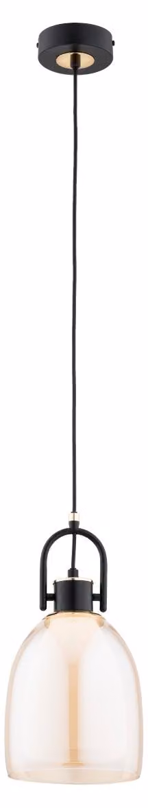 Lampada a sospensione SODA nero-ambra-oro 1xE27x15W metallo dim.: 95x18x18 cm IP20 Alfa