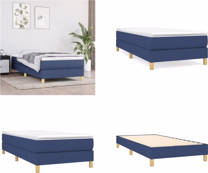 vidaXL Letto boxspring con materasso in tessuto blu 90x190 cm - Letto boxspring - Boxspringbetten - Bett - Schlafzimmermöbel