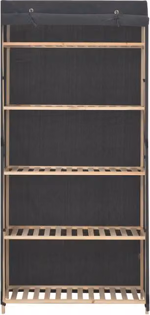Armadio vidaXL Grigio con Tenda a Rollante e Ripiani Interni L: 79 cm, P: 40 cm, H: 170 cm