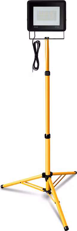 Jayseuw 50W LED faro da costruzione Proiettore Treppiede Proiettore da esterno Luce da lavoro Faro da costruzione IP66 Impermeabile Bianco caldo